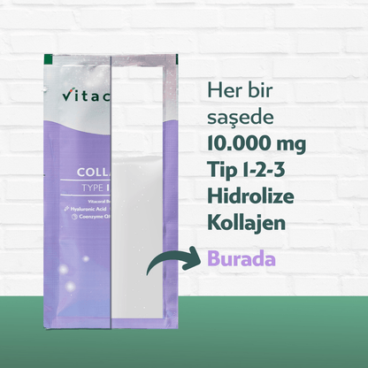 vitacoral kolajen saşe 10.000 mg Tip 1-2-3 kollajen